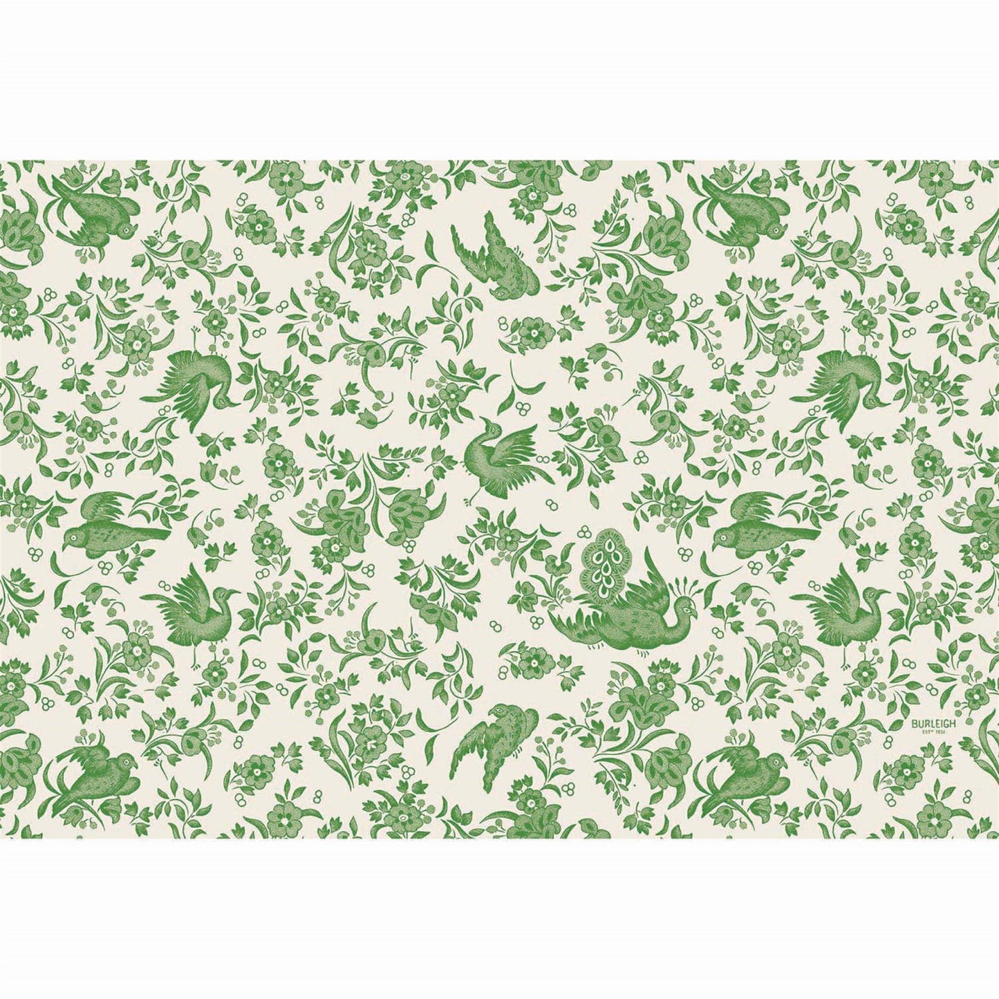 Individual de papel Pavo Real Verde