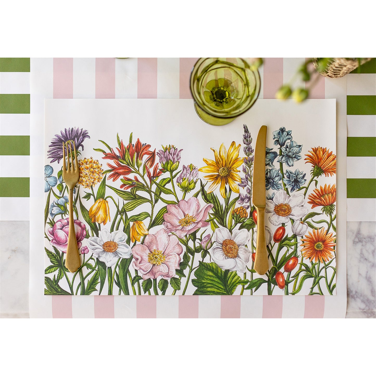 Individual de papel Flores Silvestres