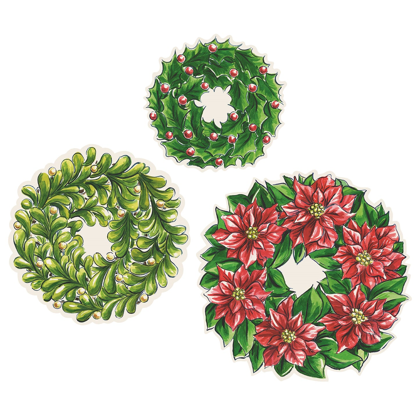 Papeles de Servir Paper Holiday Wreath 12 uni