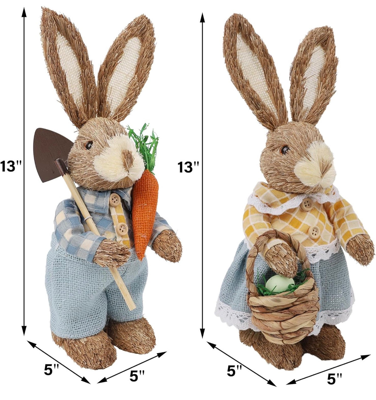 Set 2 Figuras de Pascua Amarillo