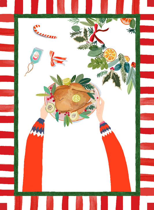 Toalla de Té - Hand On Xmas Pavo