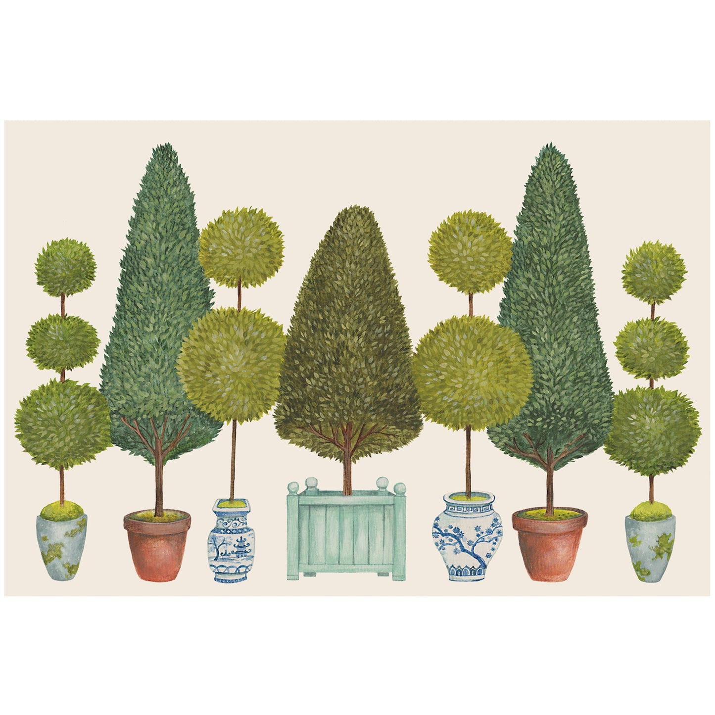 Individual de papel Topiary Garden