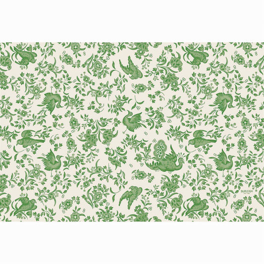 Individual de papel Pavo Real Verde