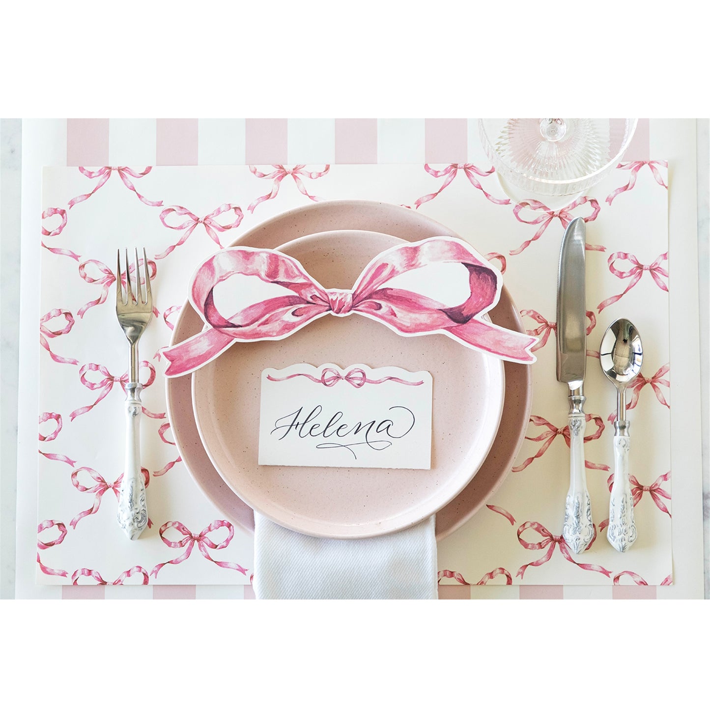 Individual de papel Pink Bow