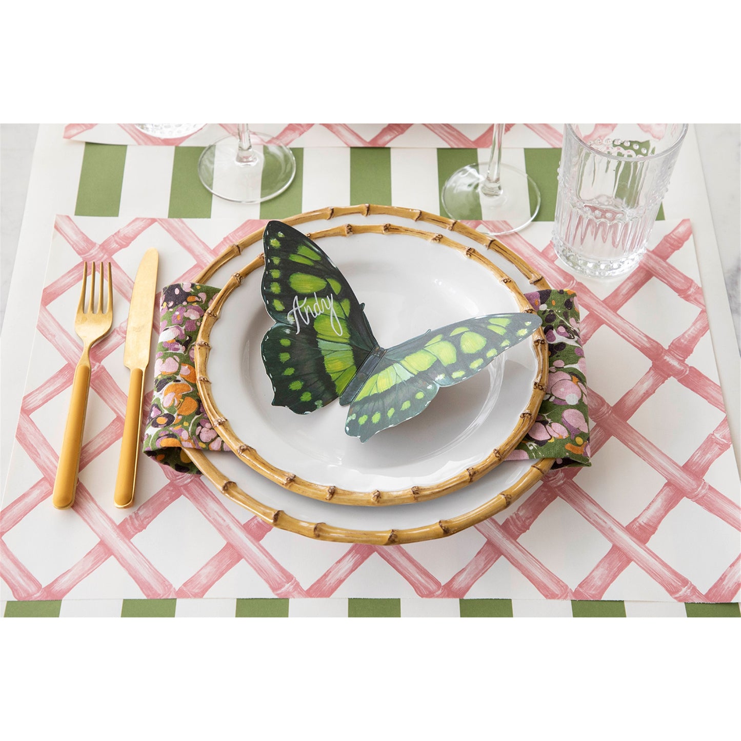 Individual de papel Pink Lattice