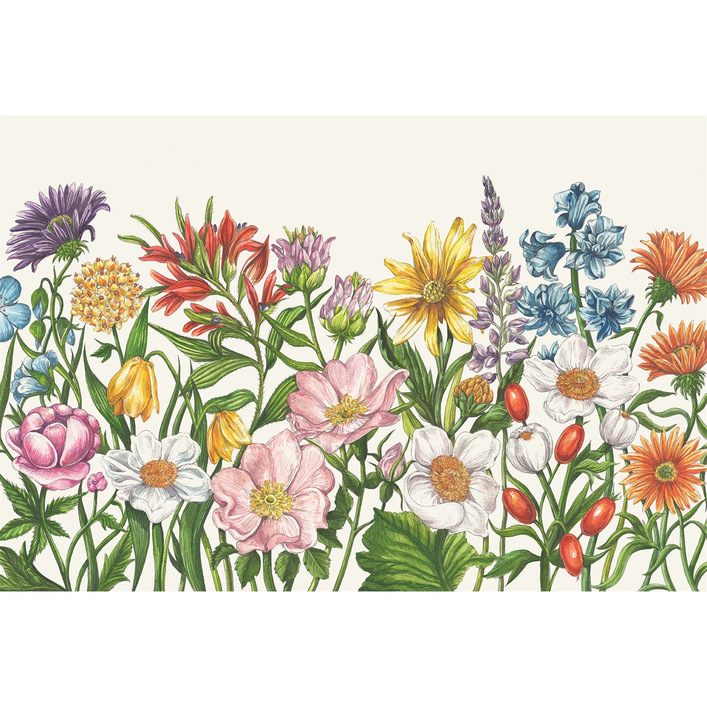 Individual de papel Flores Silvestres