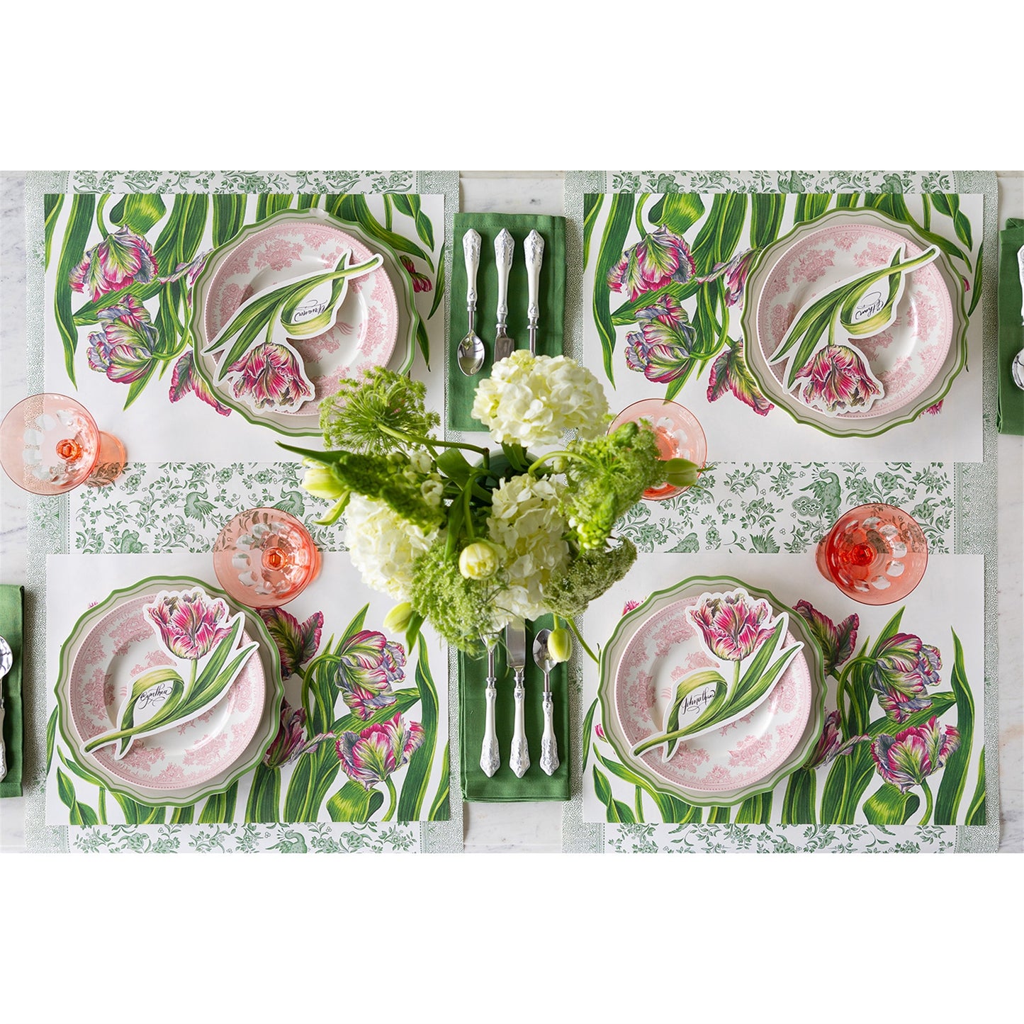 Individual de papel Tulipanes