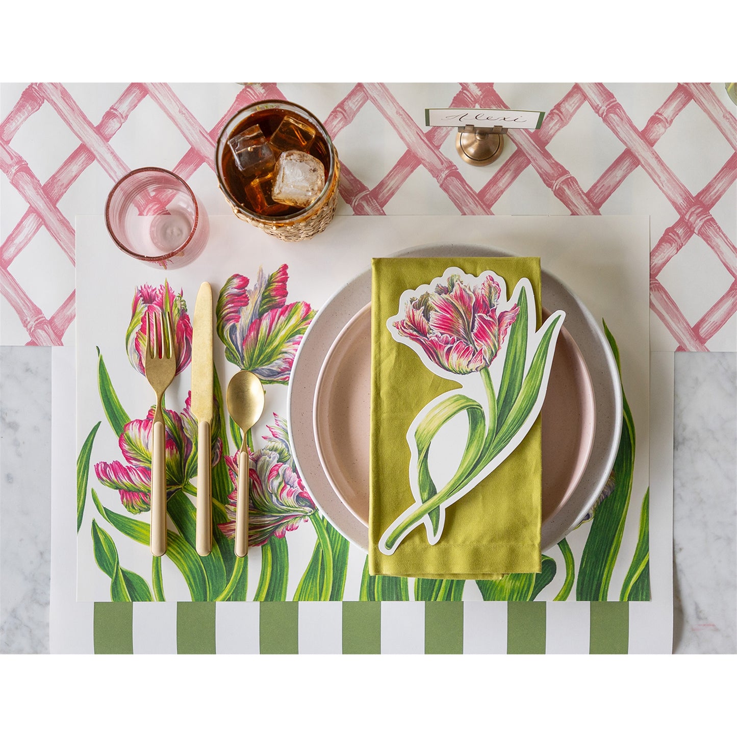 Individual de papel Tulipanes